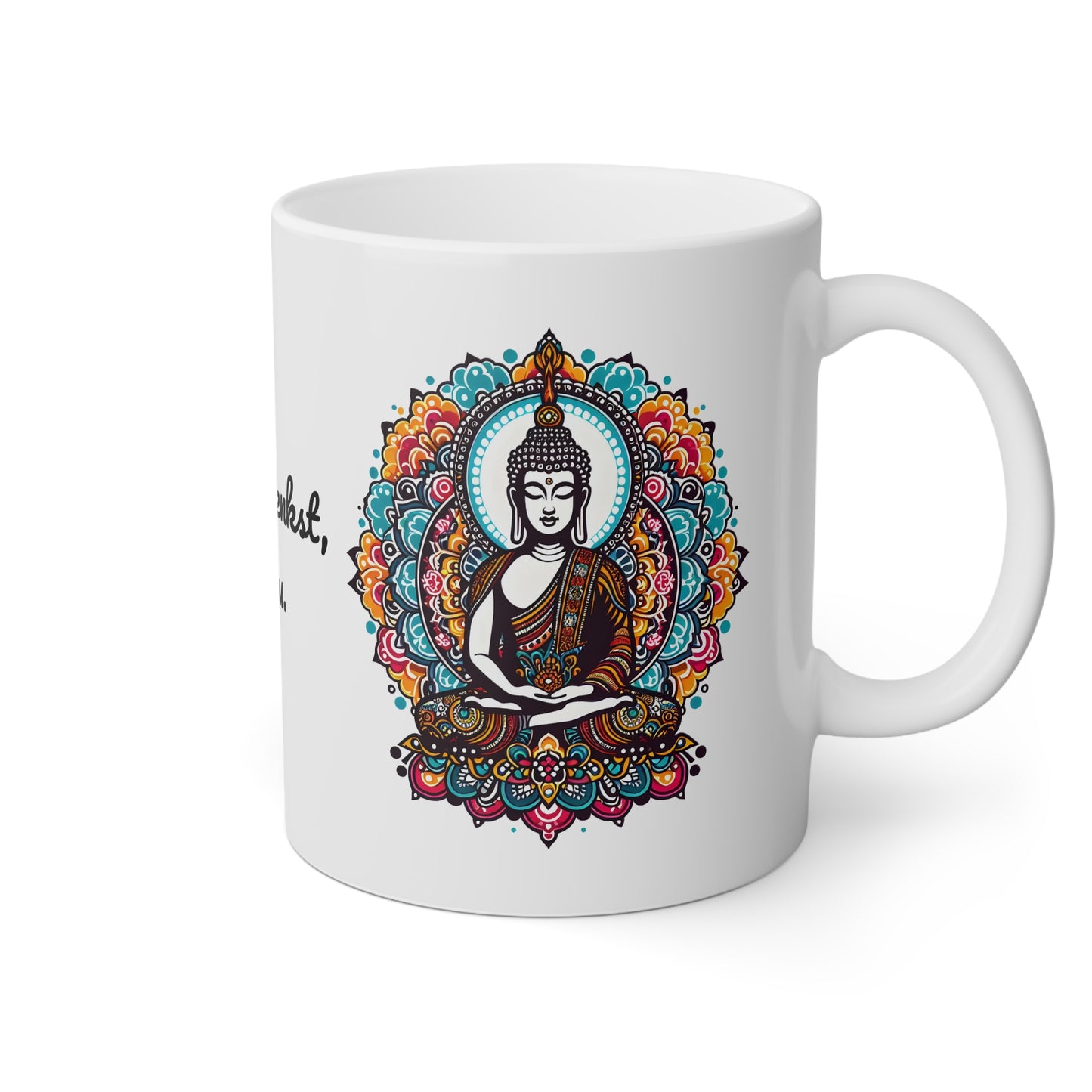 Buddha Tasse - bunte Lotusblumen mit Zitat - MFunke Shop