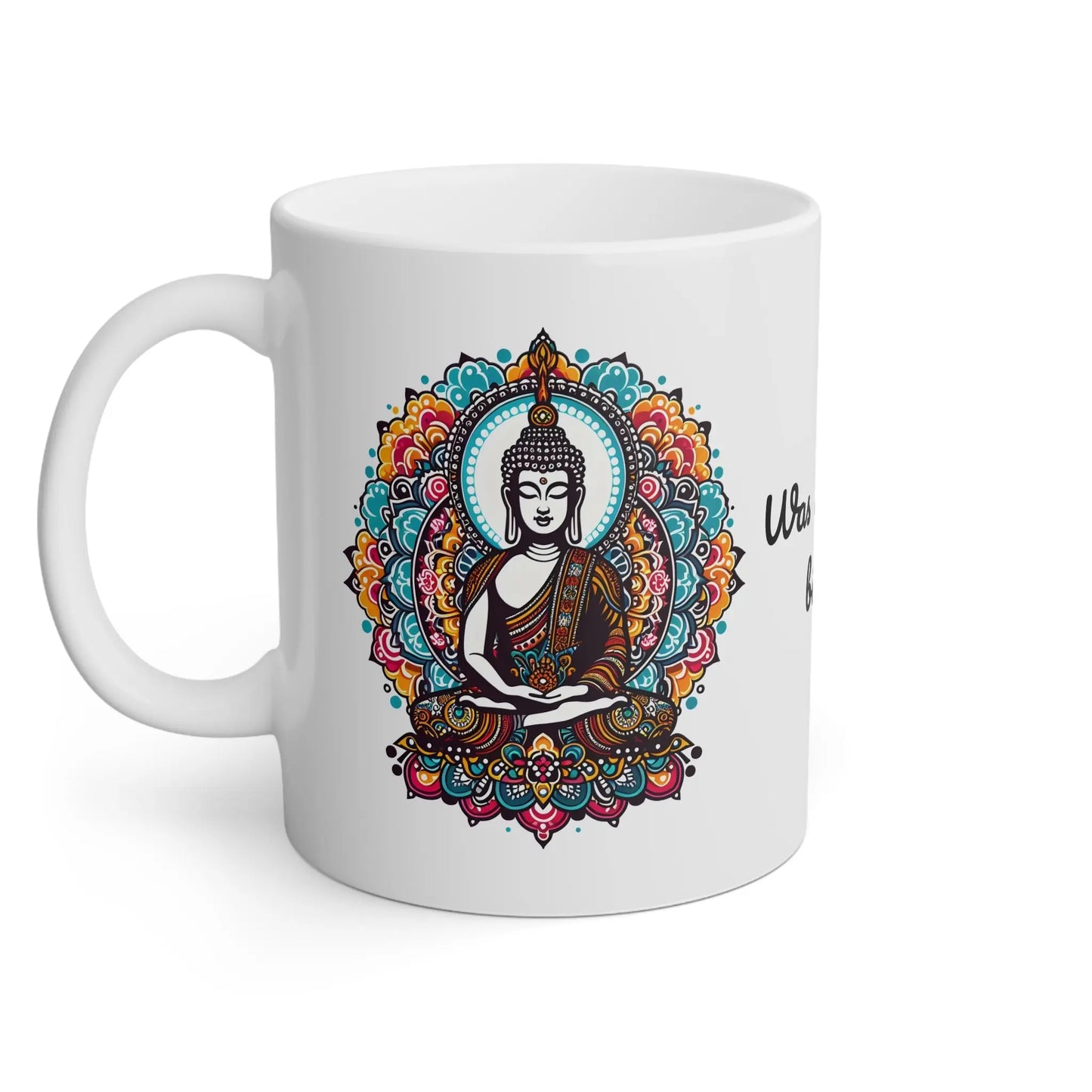 Buddha Tasse - bunte Lotusblumen mit Zitat - MFunke Shop