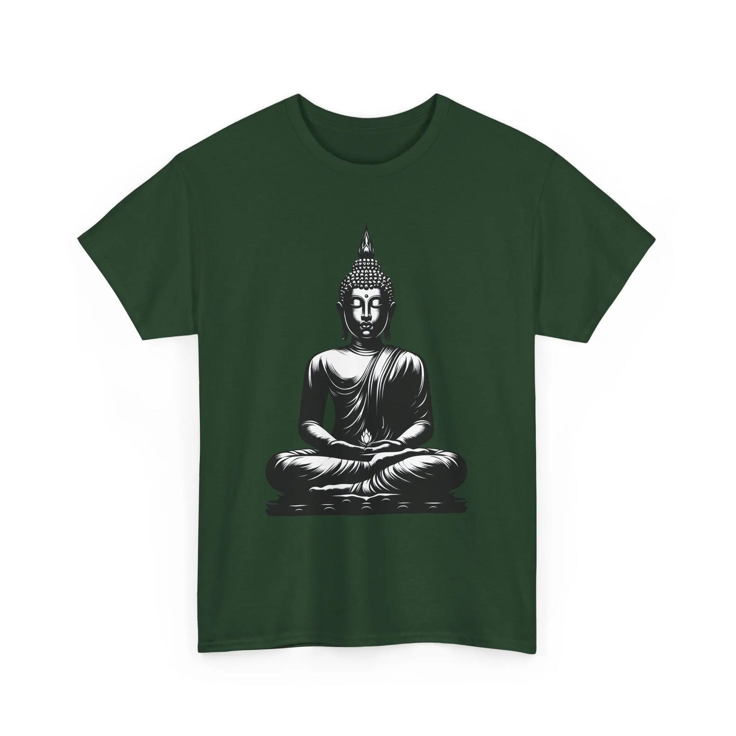 Buddha T-Shirt für Ruhe & Gelassenheit Unisex - Dunkelgrün MFunke Shop