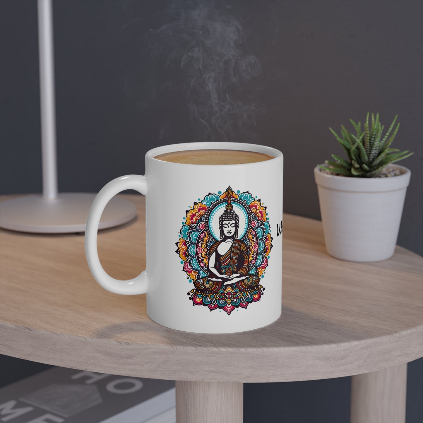 Buddha Tasse - bunte Lotusblumen mit Zitat - MFunke Shop