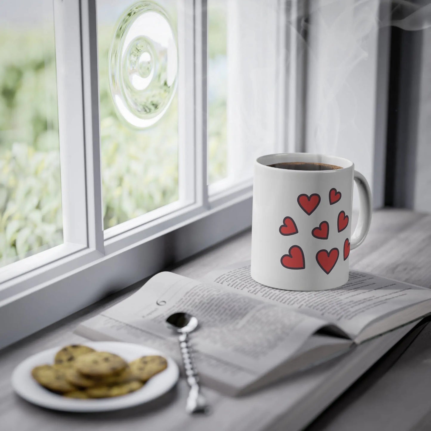 Tasse "Danke, dass du so großartig bist" mit Herzen, Keramik, weiß Printify