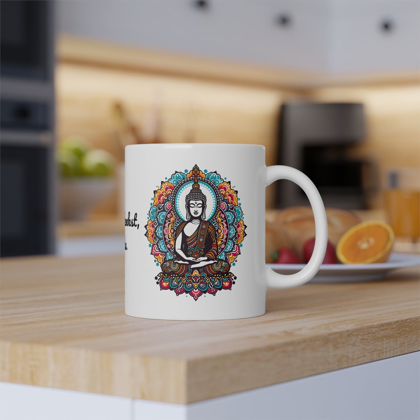 Buddha Tasse - bunte Lotusblumen mit Zitat - MFunke Shop