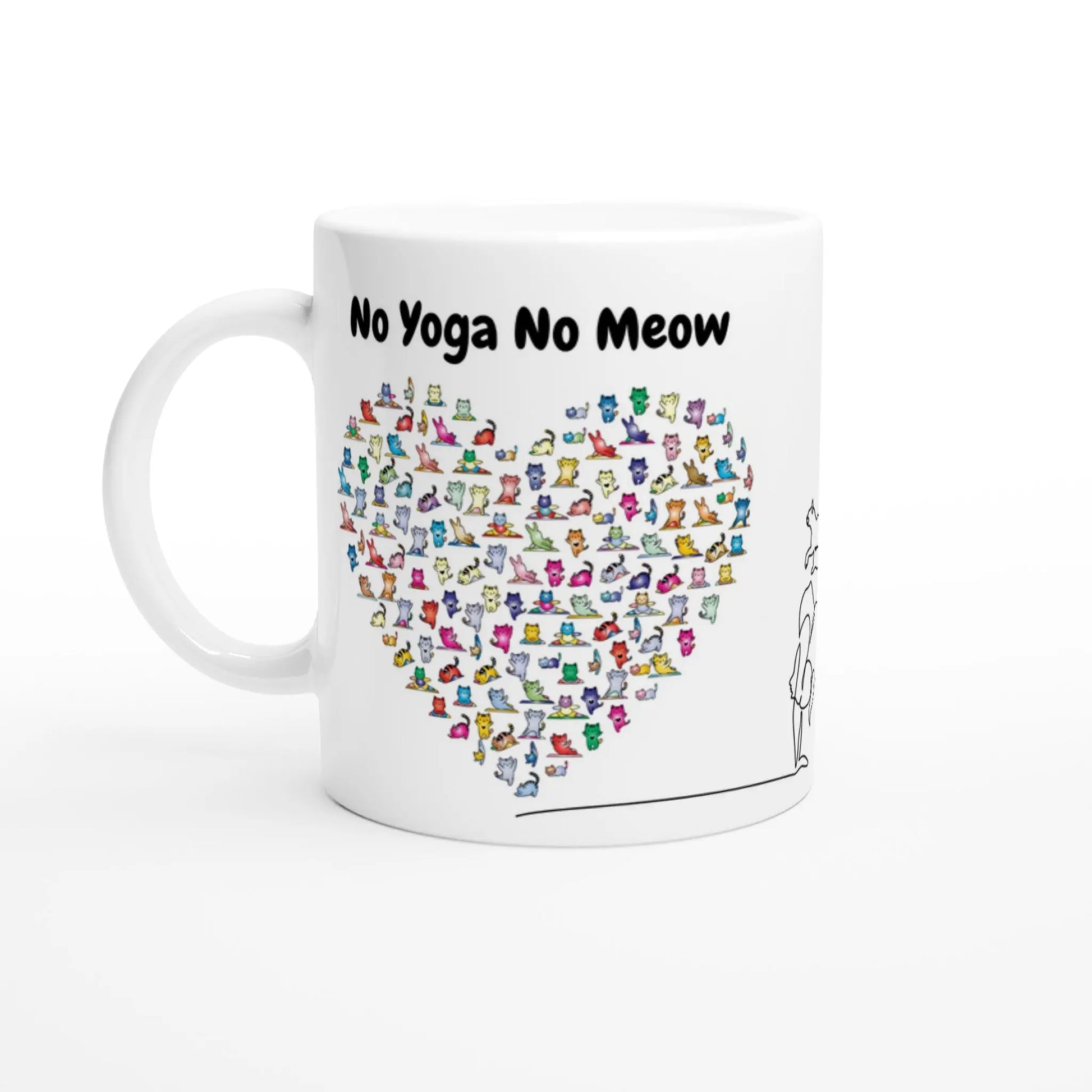 Katzenyoga No Yoga No Meow Keramiktasse MFunke Shop für Katzenmamas und Katzenfans Meditation Relax 