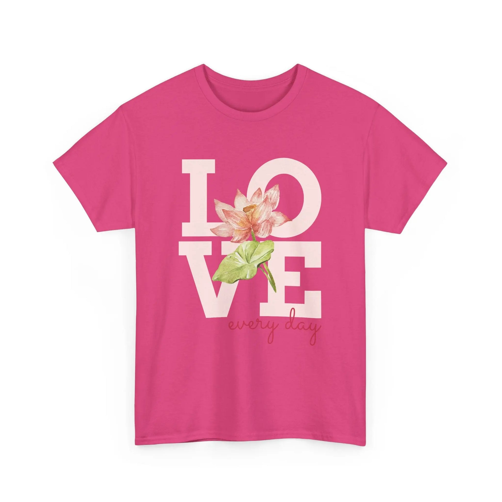 T-Shirt Love everyday mt Lotusblume Lotusblüte MFunke Shop pink unisex