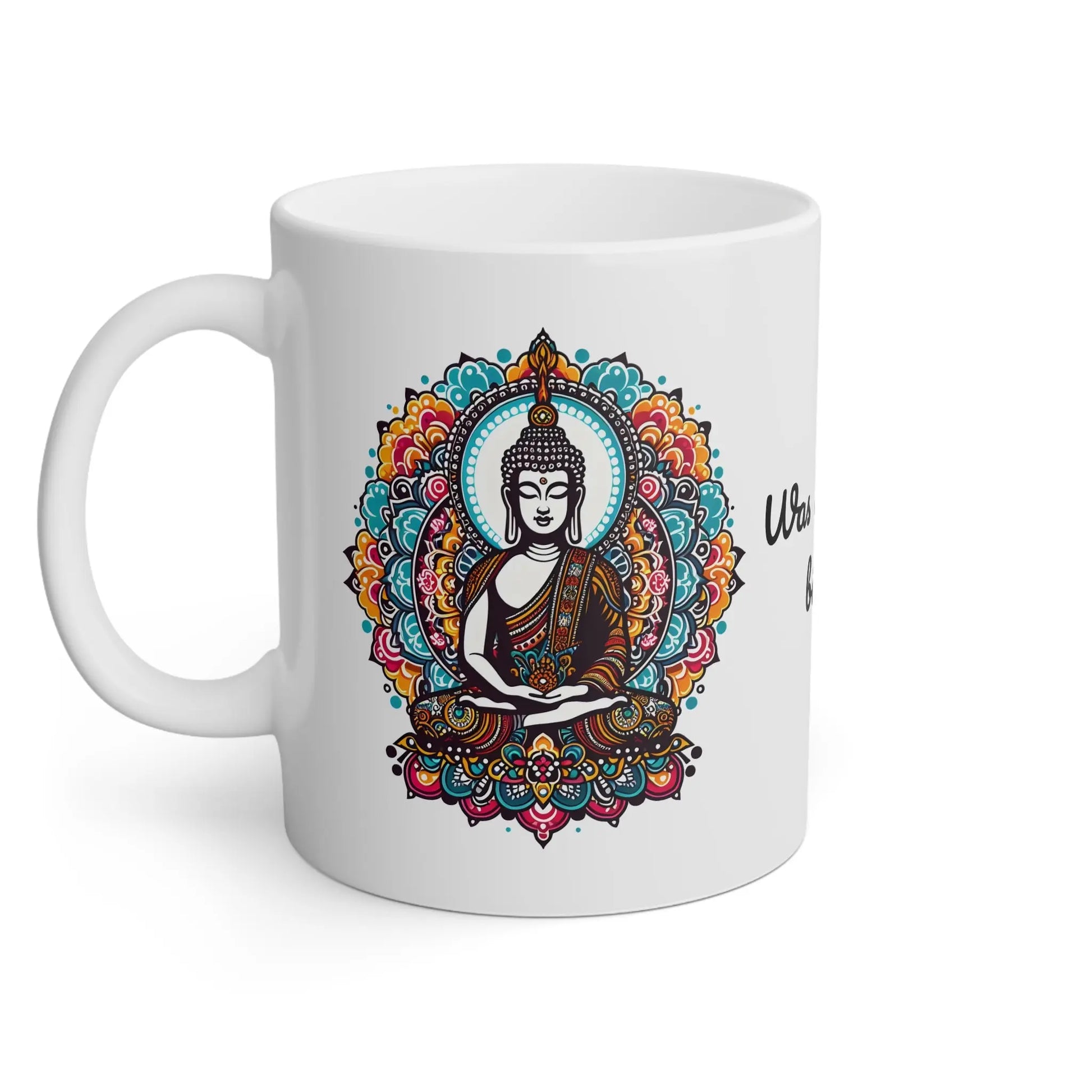 Buddha Tasse - bunte Lotusblumen mit Zitat - MFunke Shop
