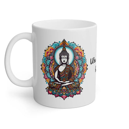 Buddha Tasse - bunte Lotusblumen mit Zitat - MFunke Shop