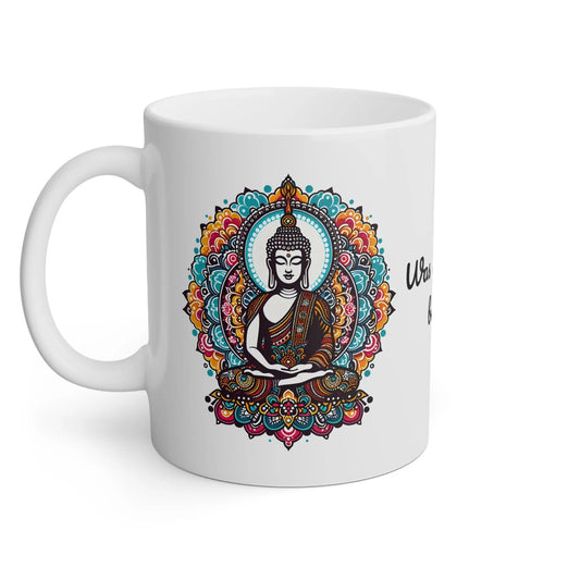 Buddha Tasse - bunte Lotusblumen mit Zitat - MFunke Shop
