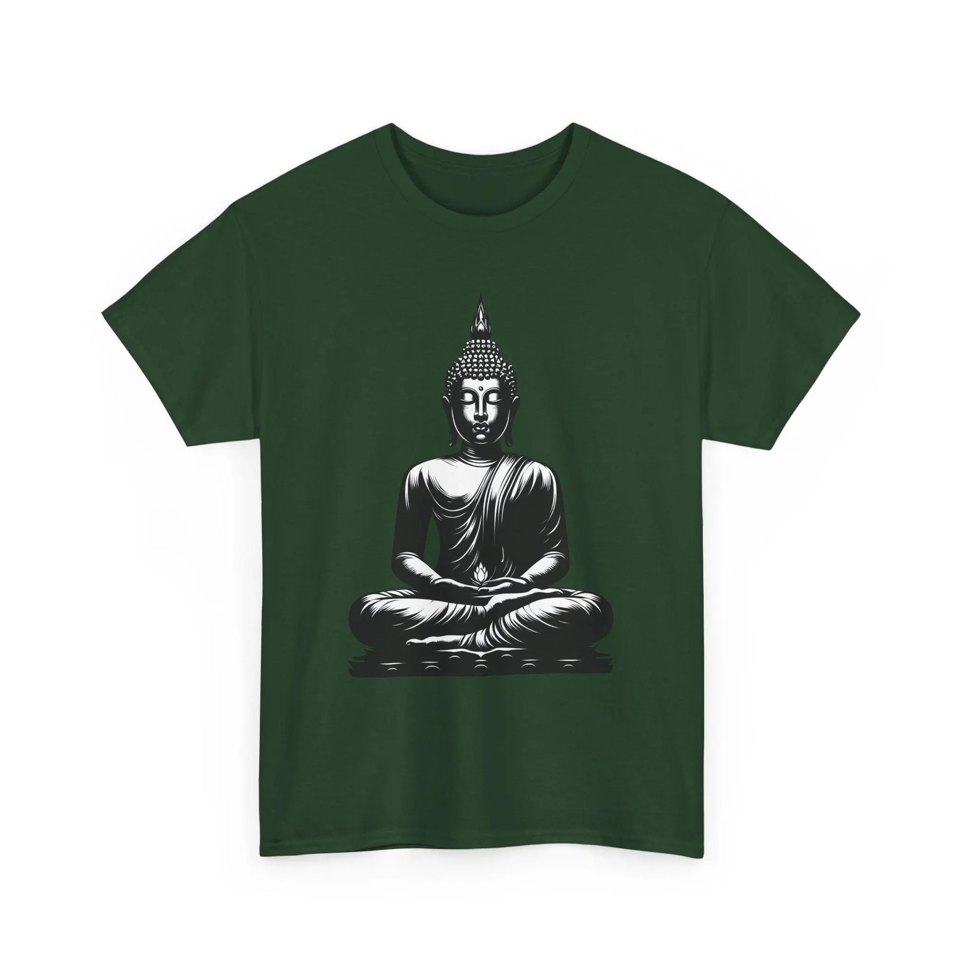 Buddha T-Shirt für Ruhe & Gelassenheit Unisex -  Dunkelgrün MFunke Shop