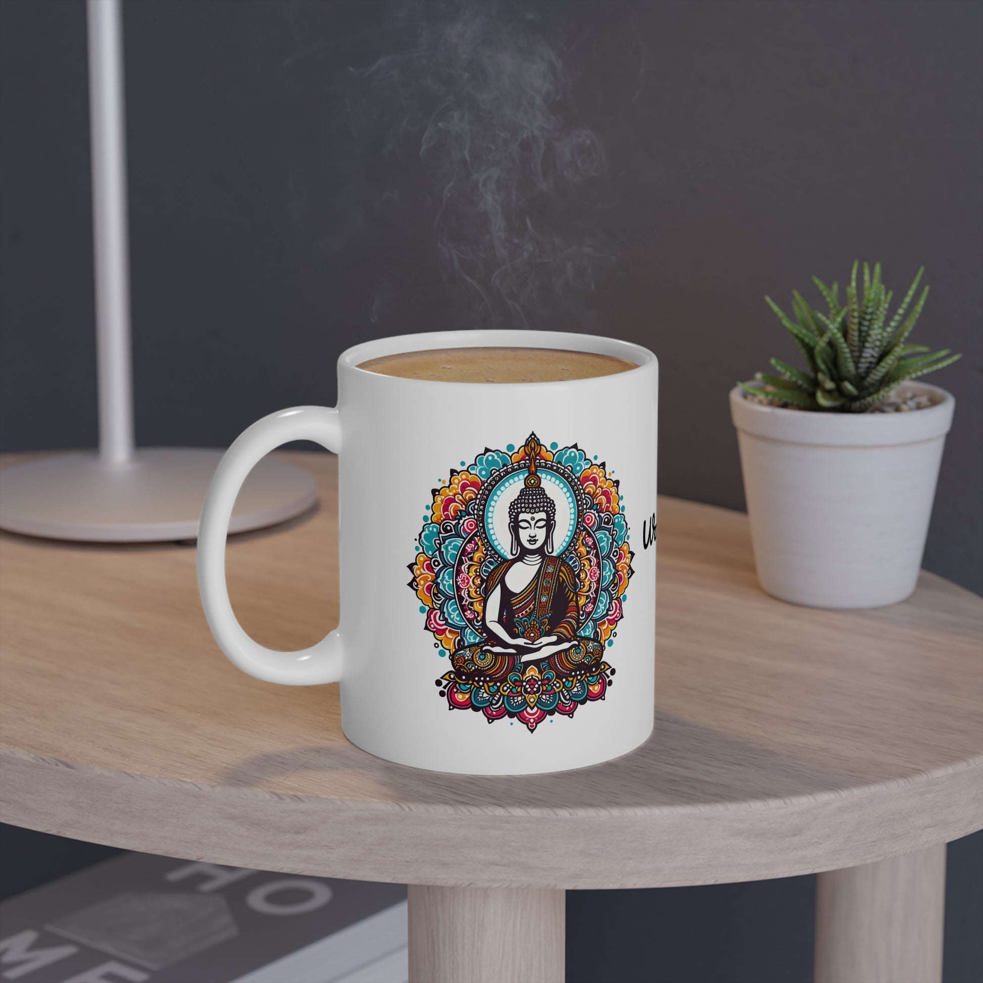 Buddha Tasse - bunte Lotusblumen mit Zitat - MFunke Shop