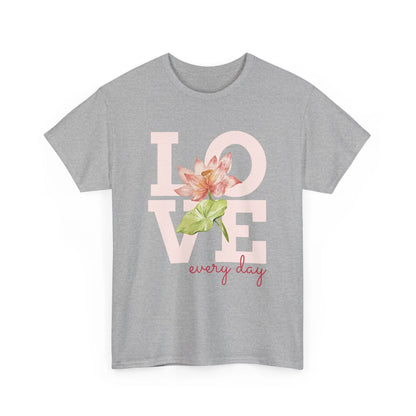 T-Shirt Love everyday mt Lotusblume Lotusblüte MFunke Shop grau unisex