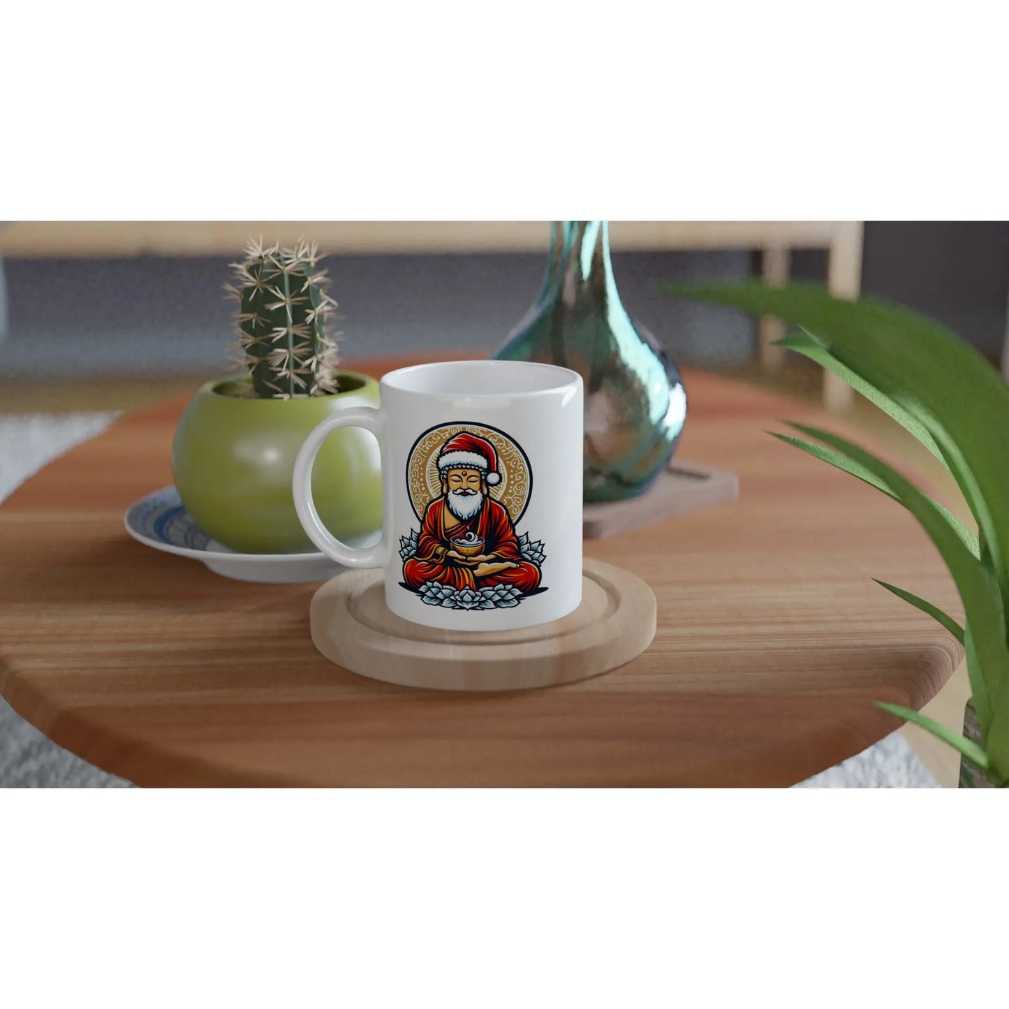 Buddha Weihnachtsmotiv Tasse weiß MFunke Shop