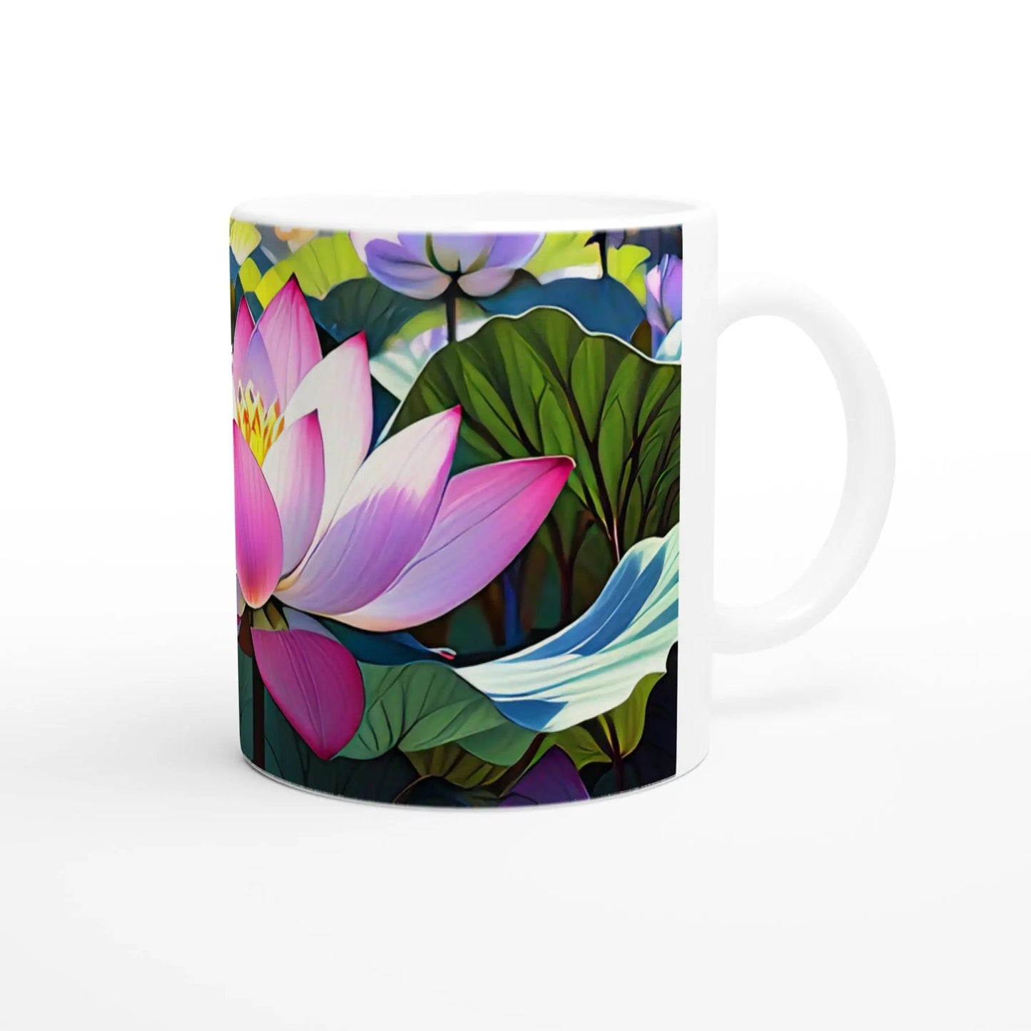 Keramiktasse mit Lotusblüte Motiv im Animestyle MFunke