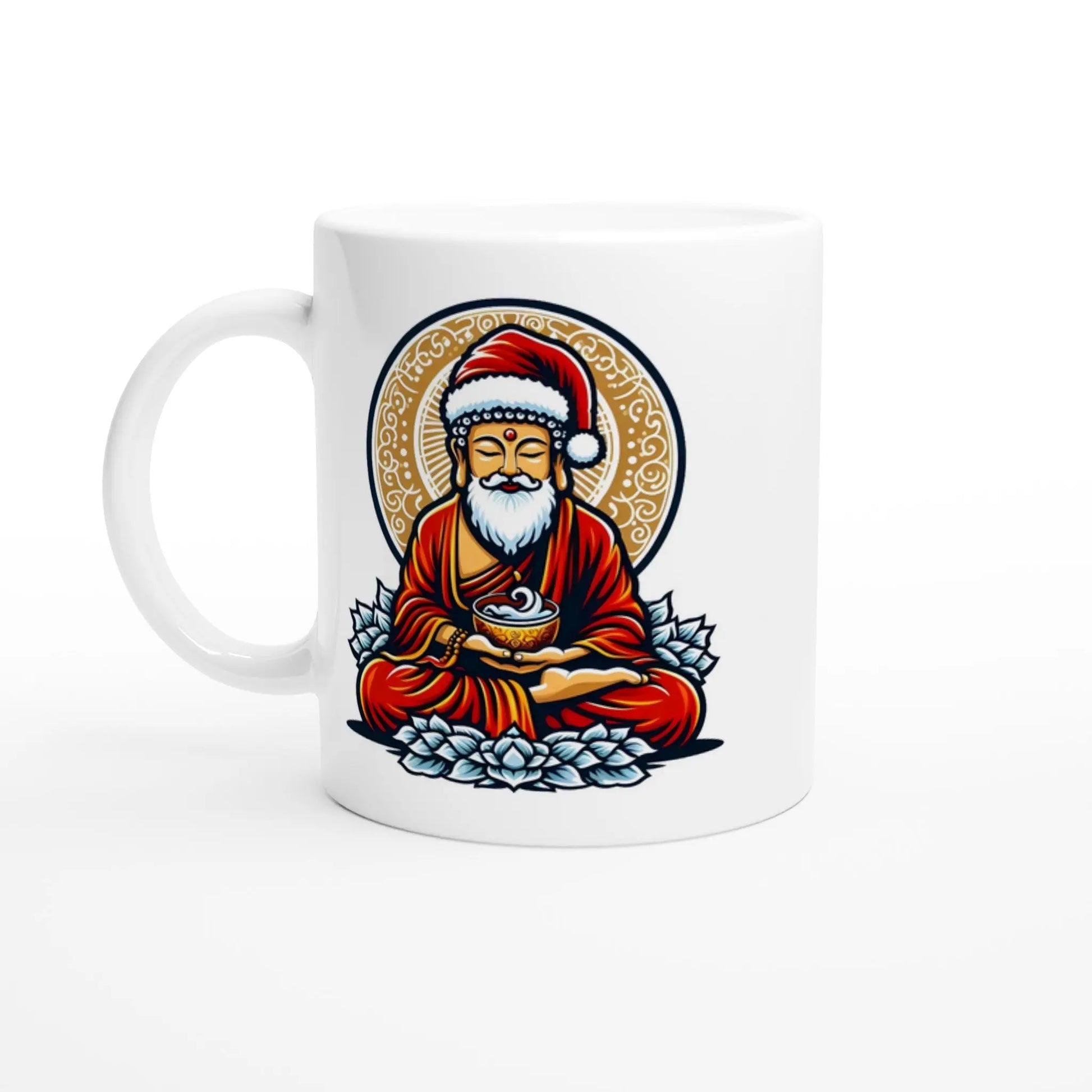 Buddha Weihnachtsmotiv Tasse weiß MFunke Shop