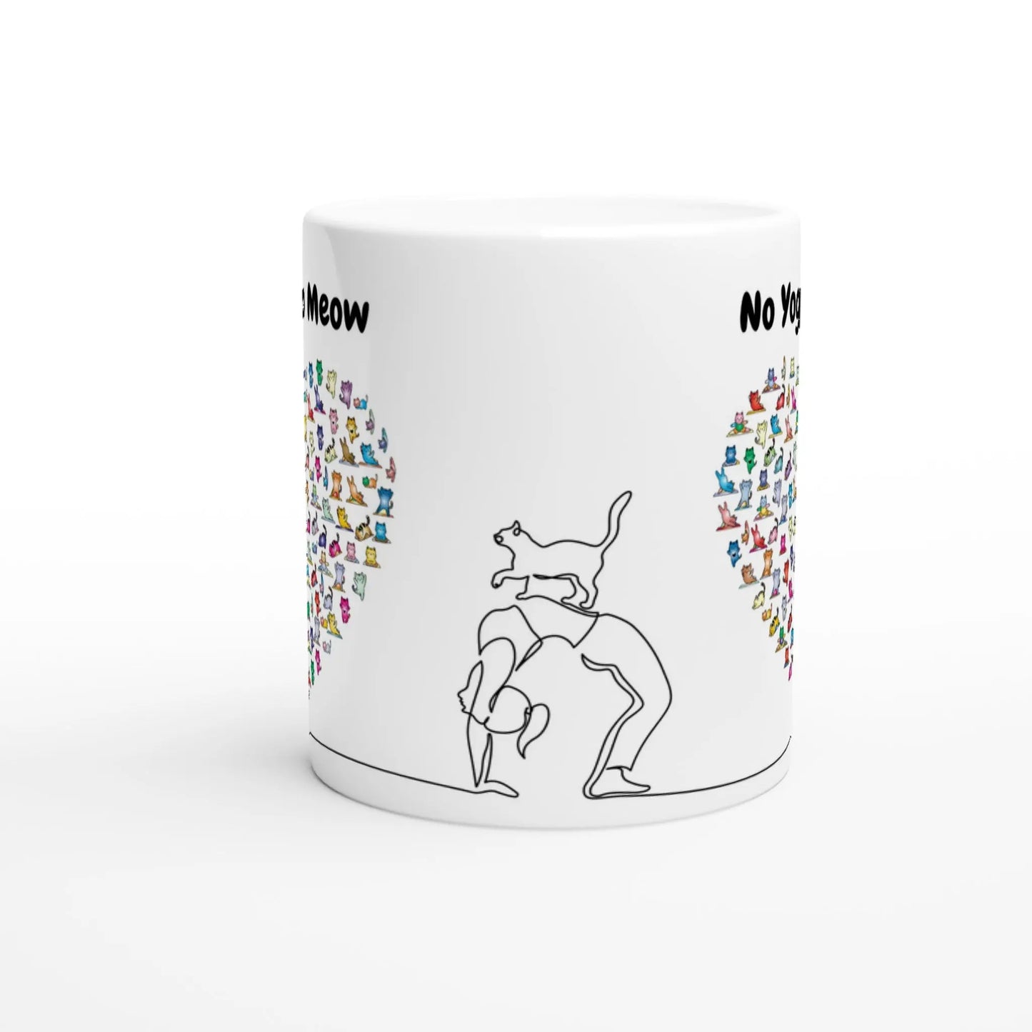 Katzenyoga No Yoga No Meow Keramiktasse MFunke Shop für Katzenmamas und Katzenfans Meditation Relax 