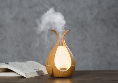 Aroma Diffuser in heller Holzoptik mit LED Licht verschiedene Farben