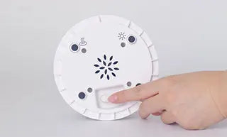 Aroma Diffuser Glaskugel Bedienung Nebel und Licht Knöpfe am Boden oder mit Fingerdruck MFunke Shop