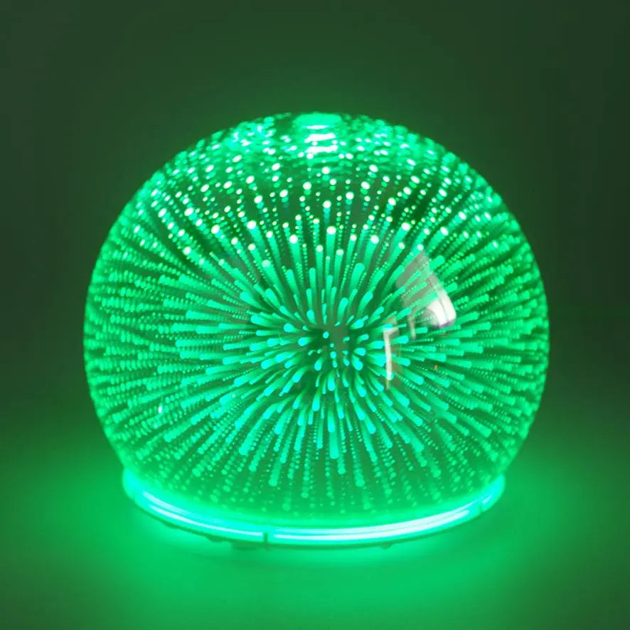Aroma Diffuser Glaskugel Duftöle Duftlampe grüne LED Farbe MFunke Shop