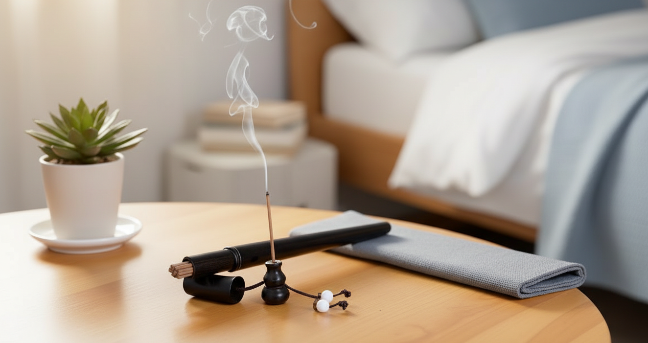 Räucherstäbchenhalter aus Ebenholz MFunke Shop Lifestylebild