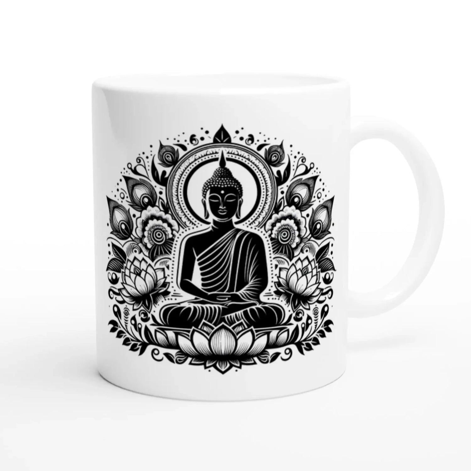 Tasse Buddha mit Lotusblumen Lotusblüten MFunke Shop