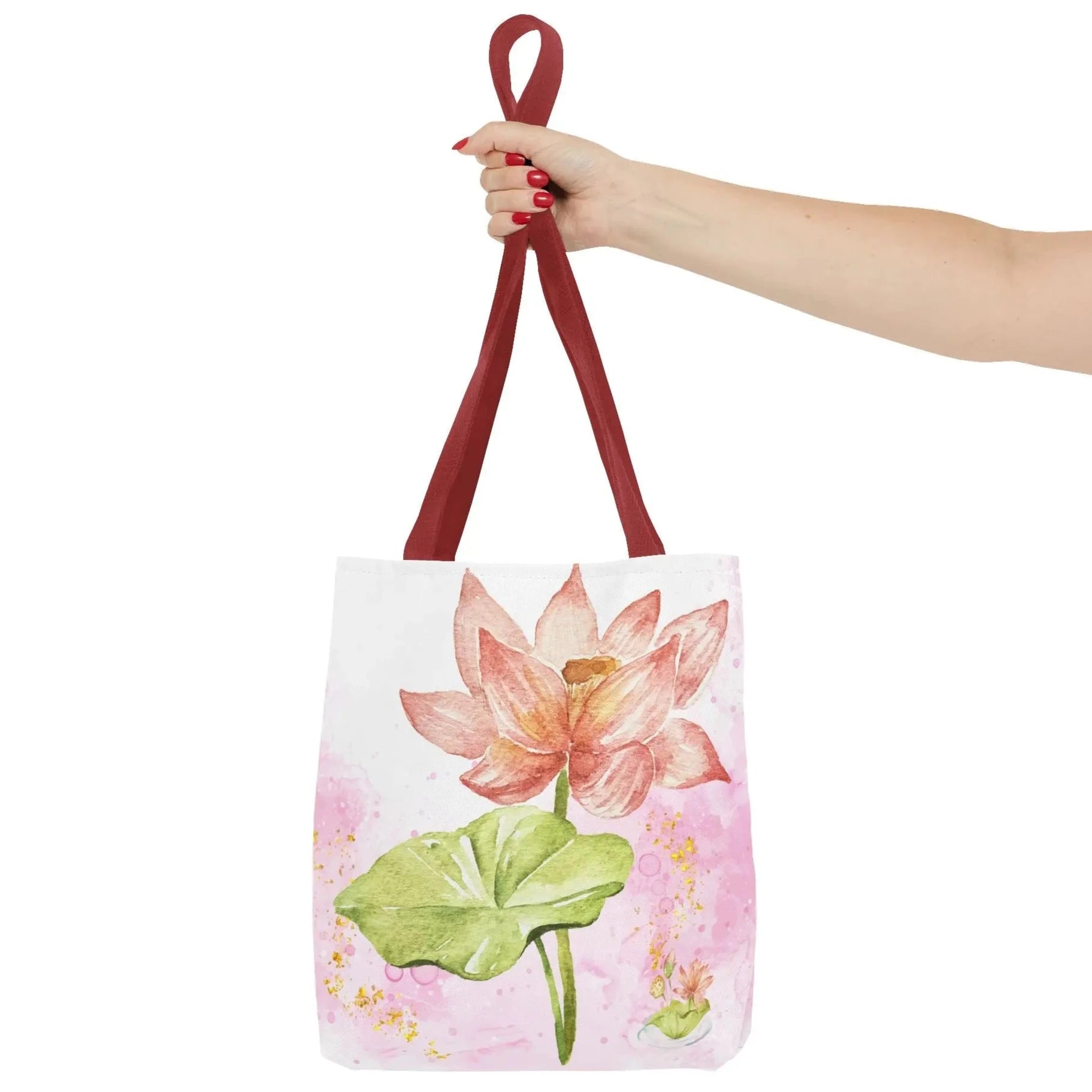 Tragetasche Lotusblume MFunke Shop aus Polyester Lotusblüte Baumwollgriff