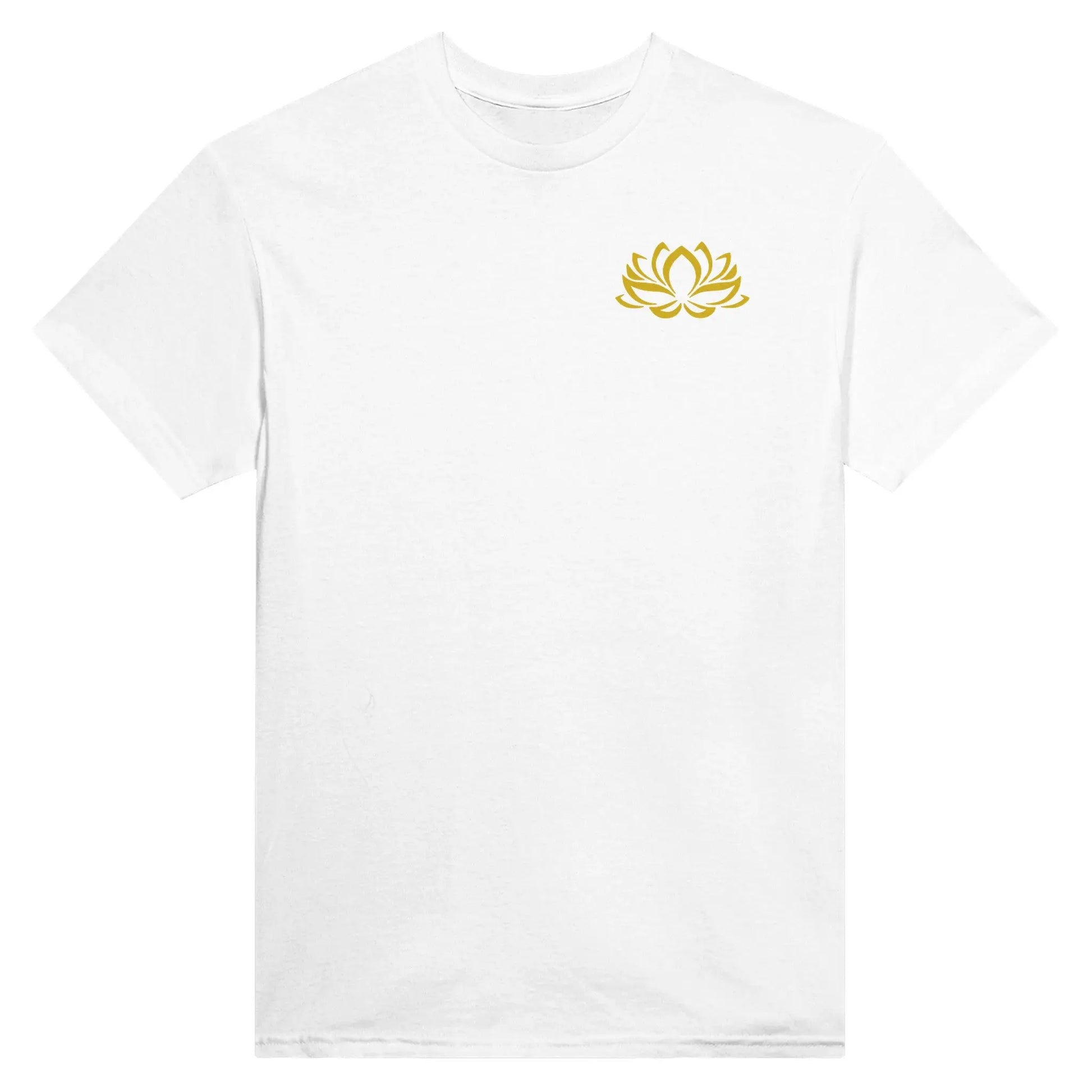 T-Shirt mit kleiner goldener Lotusblume Farbe weiß MFunke Shop