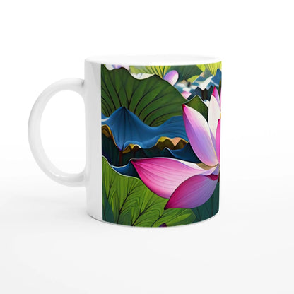 Keramiktasse mit Lotusblüte Motiv im Animestyle MFunke