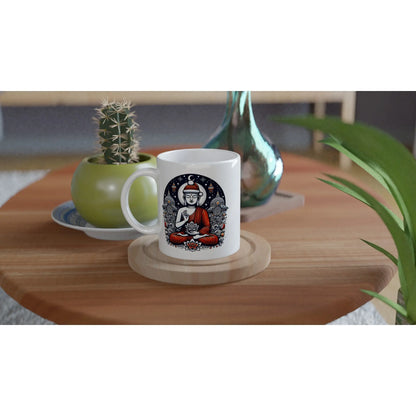 Buddha Weihnachtsmotiv Tasse weiß MFunke Shop