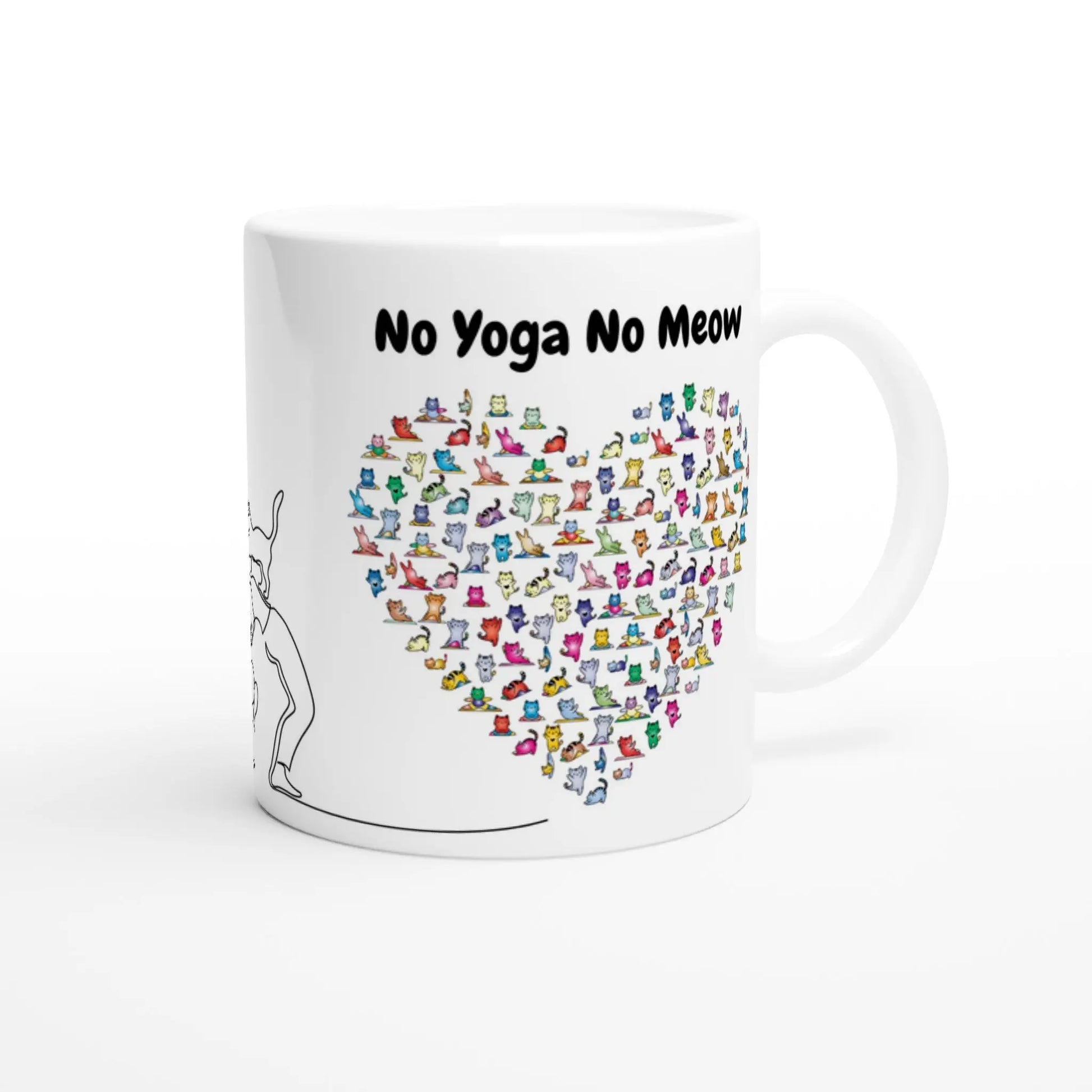 Katzenyoga No Yoga No Meow Keramiktasse MFunke Shop für Katzenmamas und Katzenfans Meditation Relax 