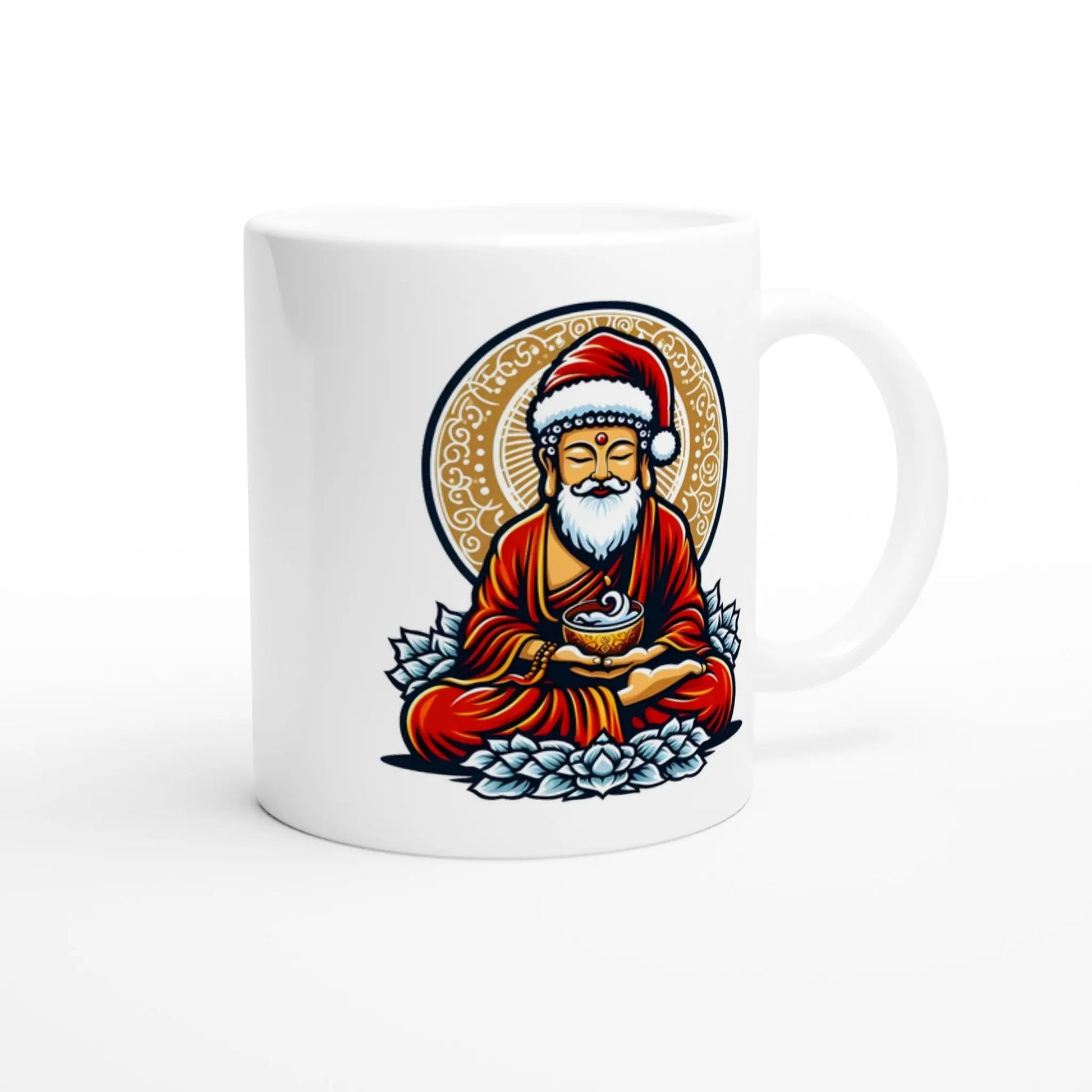 Buddha Weihnachtsmotiv Tasse weiß MFunke Shop