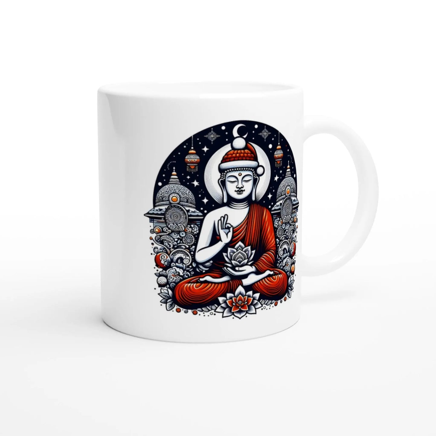 Buddha Weihnachtsmotiv Tasse weiß MFunke Shop