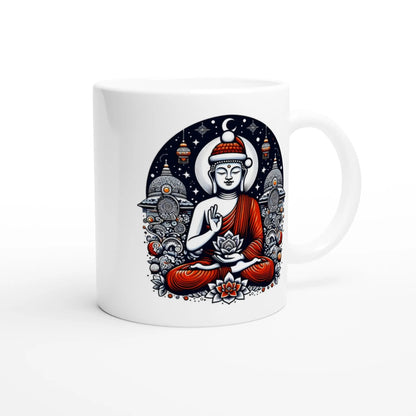 Buddha Weihnachtsmotiv Tasse weiß MFunke Shop