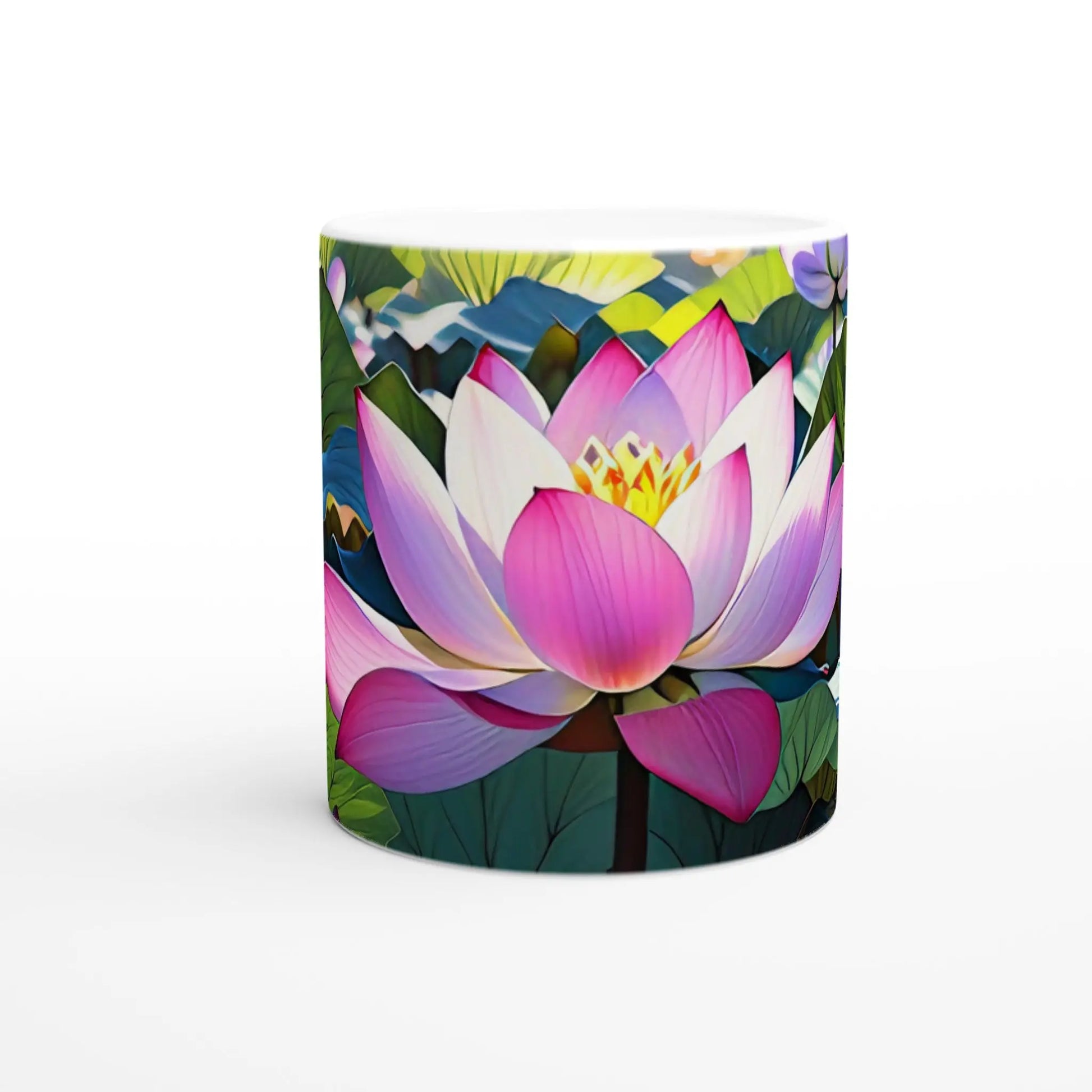 Keramiktasse mit Lotusblüte Motiv im Animestyle MFunke