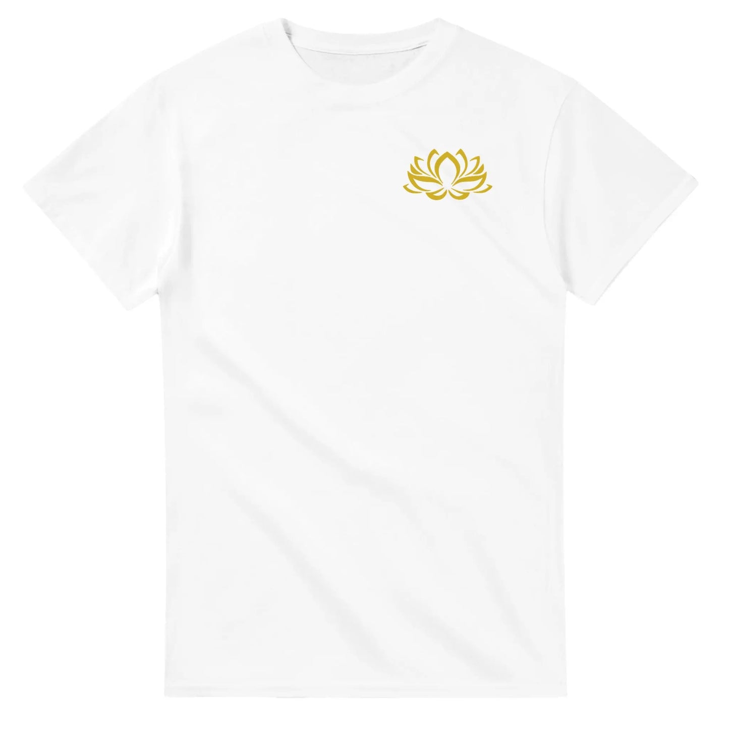 T-Shirt mit kleiner goldener Lotusblume Farbe weiß MFunke Shop