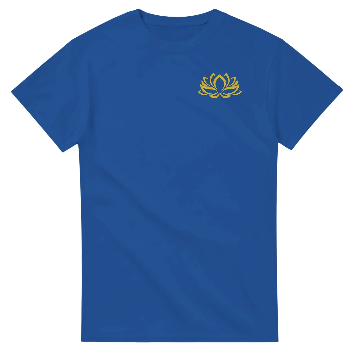 T-Shirt mit kleiner goldener Lotusblume Farbe Königliches Blau blau MFunke Shop